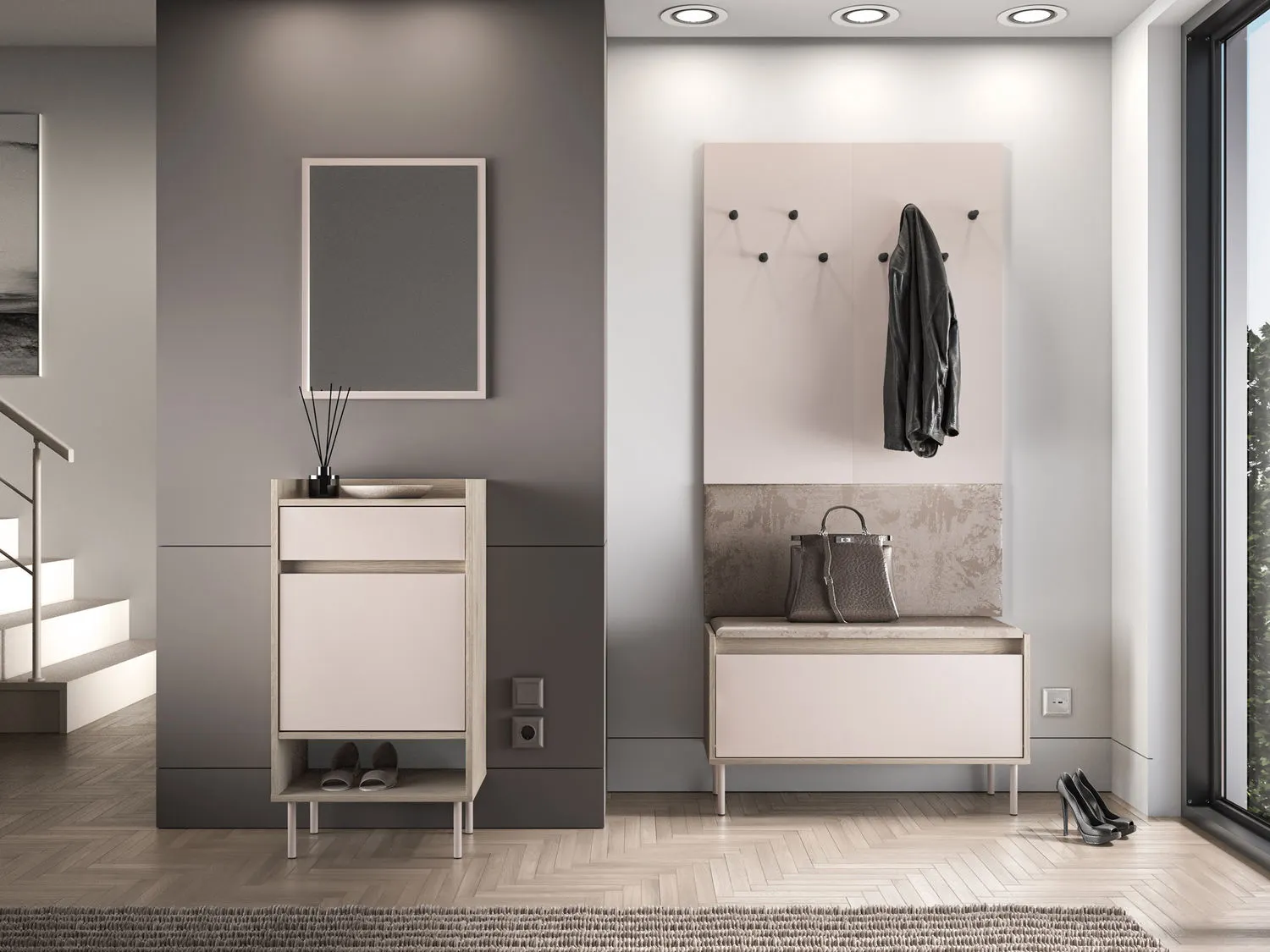 Szafka na buty z szufladą VOCO 50x95 dąb cremona/kaszmir - 1VOCO04-001