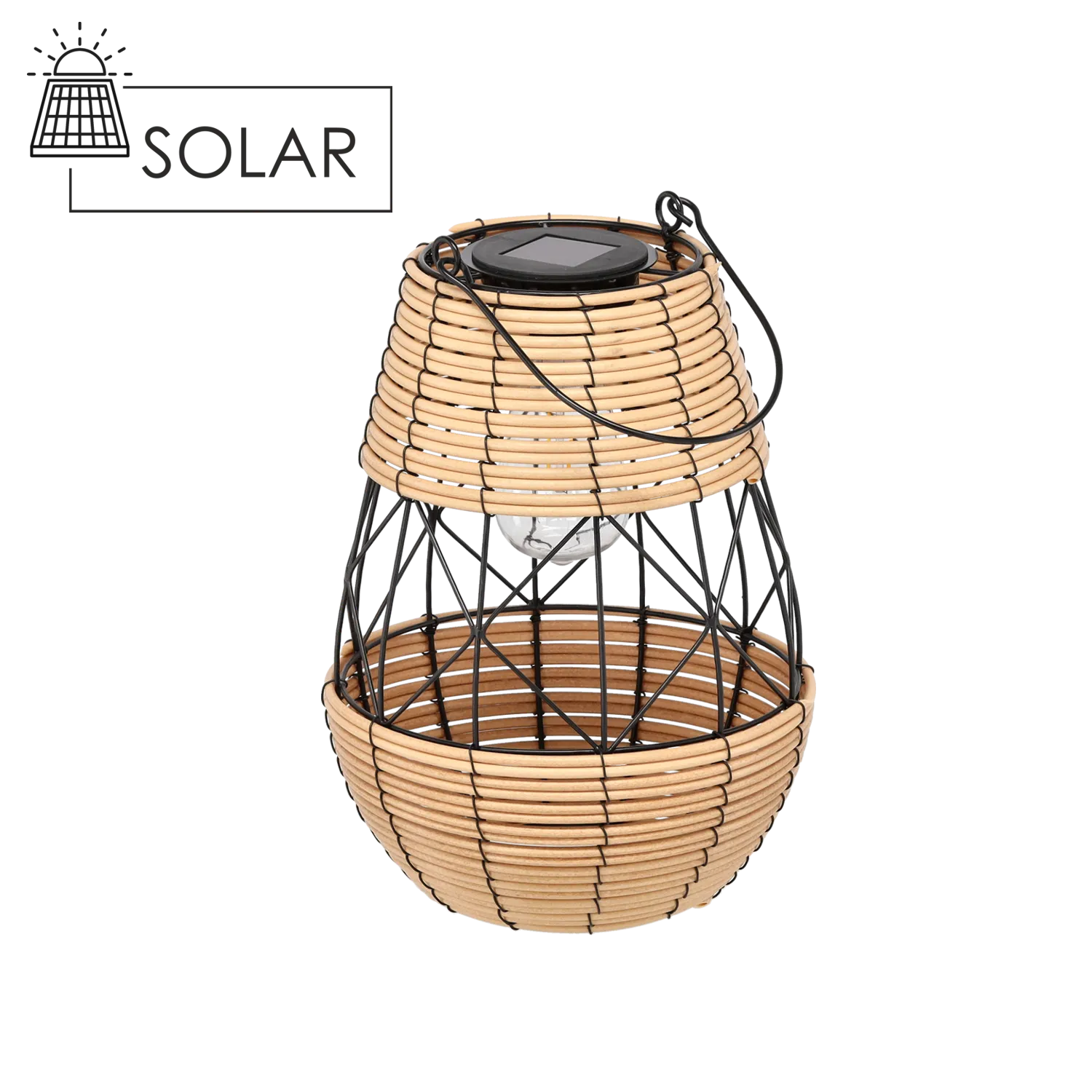 lampa, lampa stojąca, lampion, rattan, metalowy stelaż