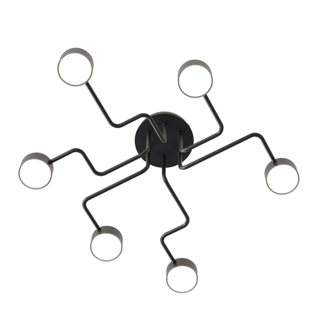 Lampa sufitowa KURAGE 6 BL czarna - 1442/6