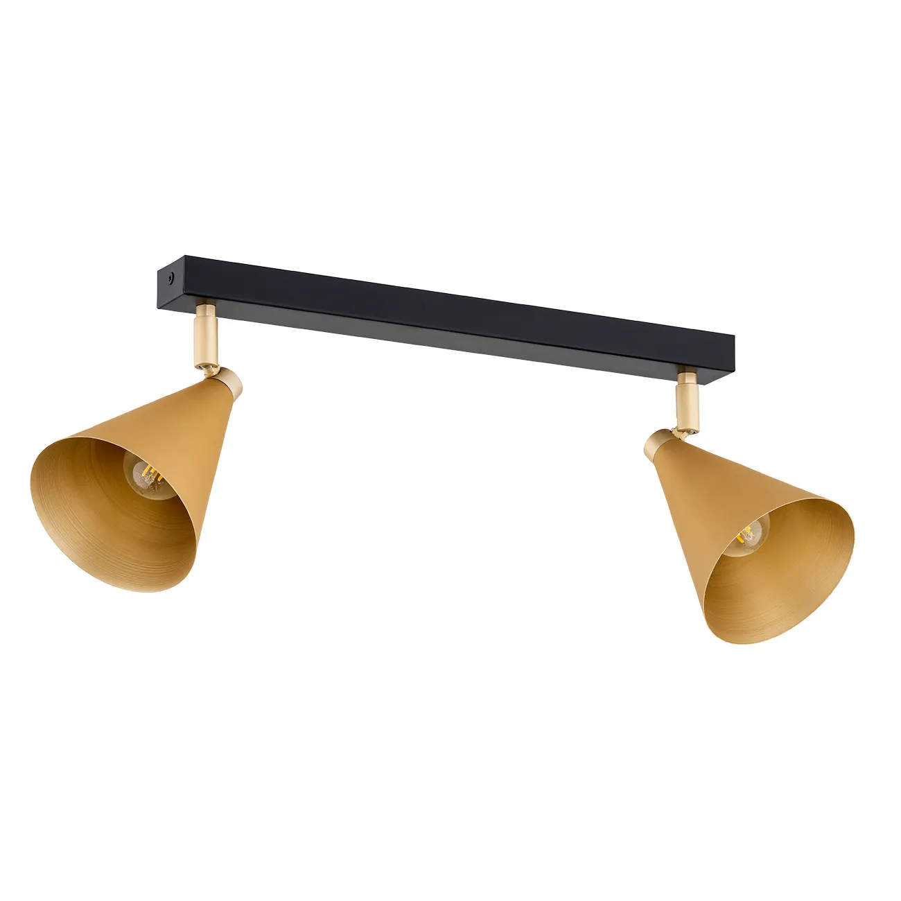 Plafon kinkiet LUCINDA metalowy czarny złoty 63x20cm - 7149