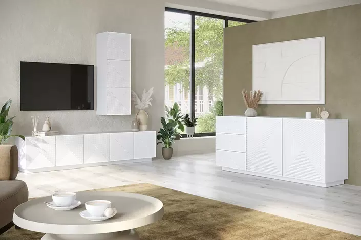 Szafka wisząca ASHA 40 1D - biały mat - ryflowany front — zdjęcie 6