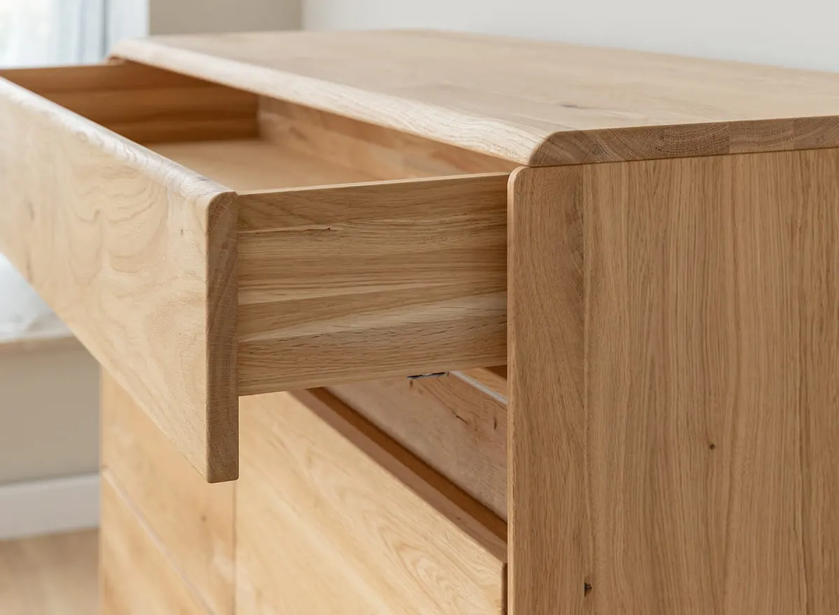 Komoda drewniana DIVISIONE oświetlenie led 123 cm dąb olejowany - ZIDIV07