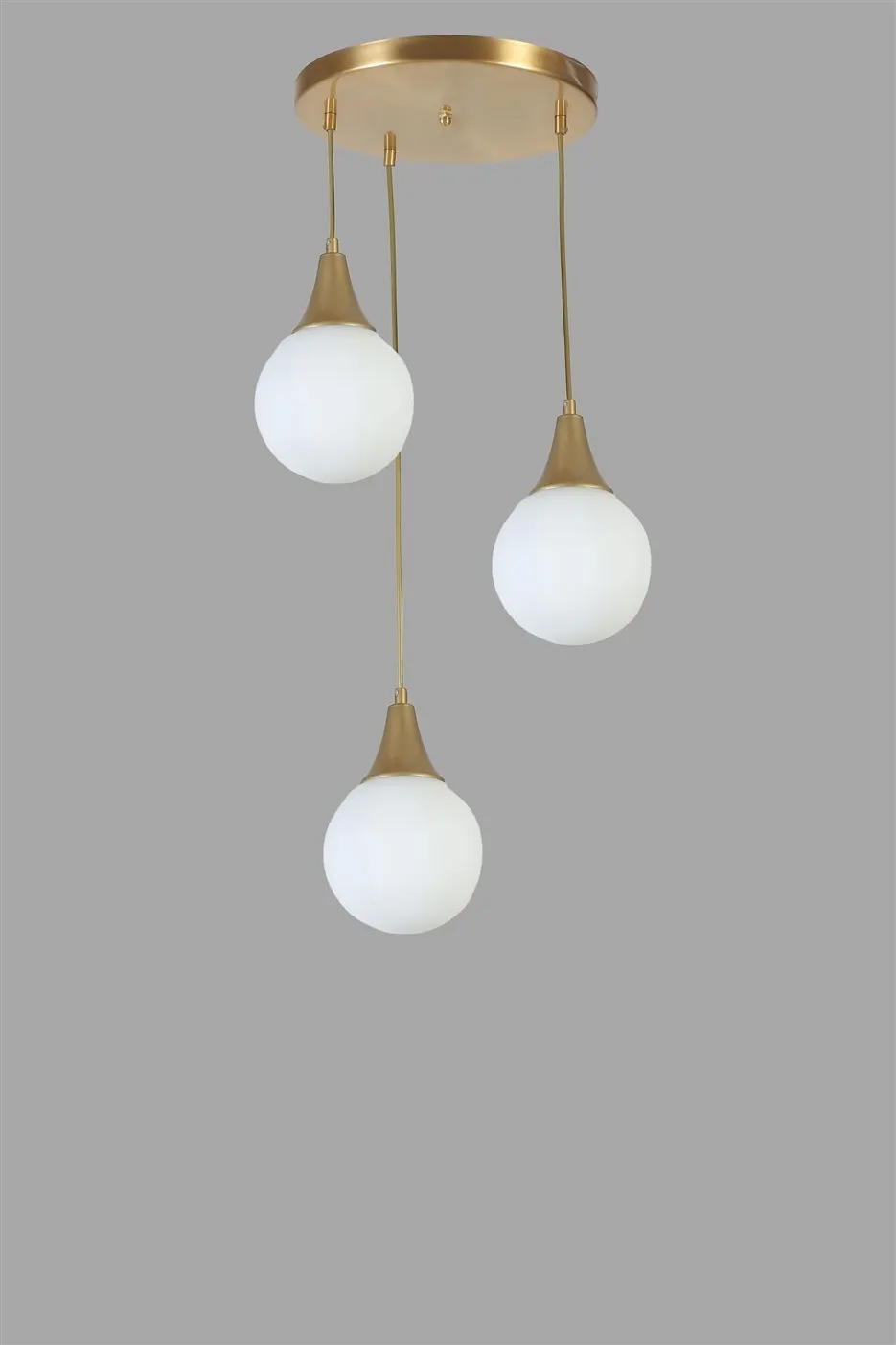 Żyrandol kulisty z tacą AFRA 3-punktowy biały złoty - ASI_846STL5169