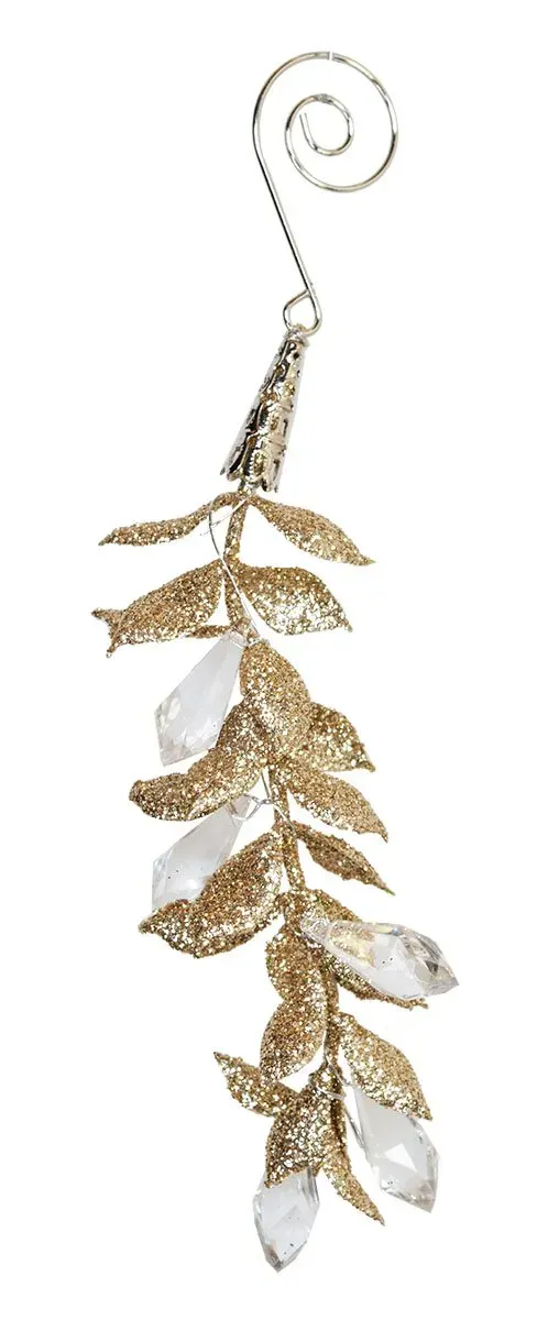 Zawieszka LISTKI Z SOPELKAMI szampański Zawieszka LISTKI Z SOPELKAMI szampański