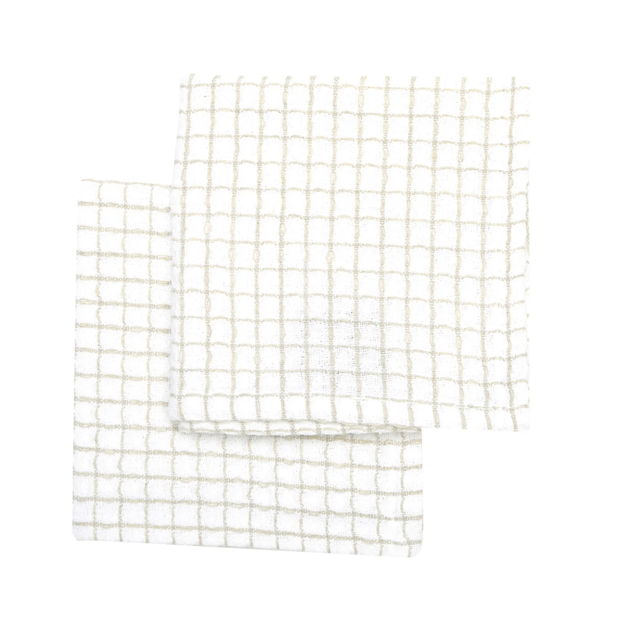 image ściereczka, tkana, gridowy wzór, bawełniana, kolor beżowy