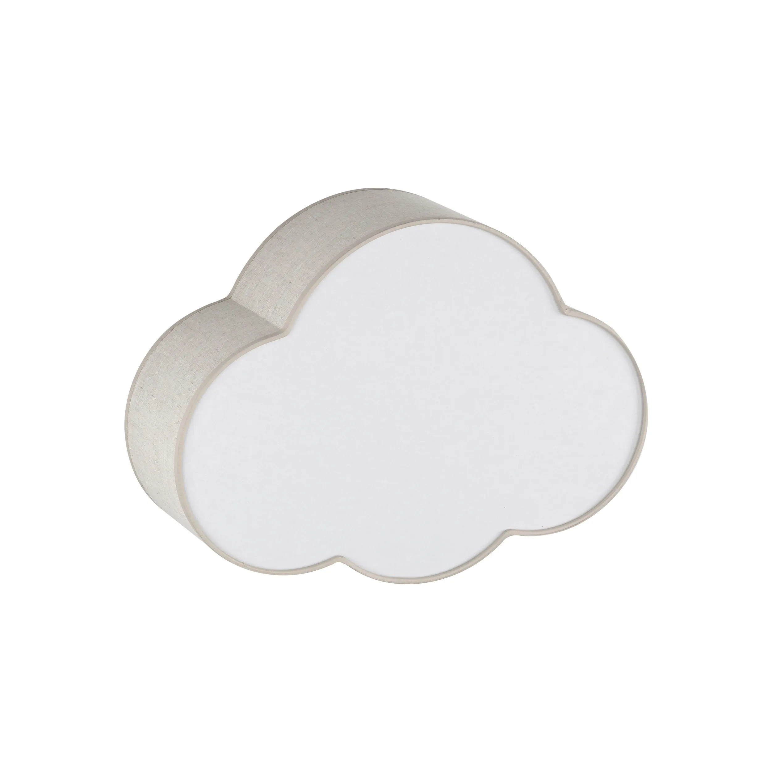 Plafon / Kinkiet CLOUD beżowy z tkaniny z białym kloszem w kształcie chmury 43x31x14cm