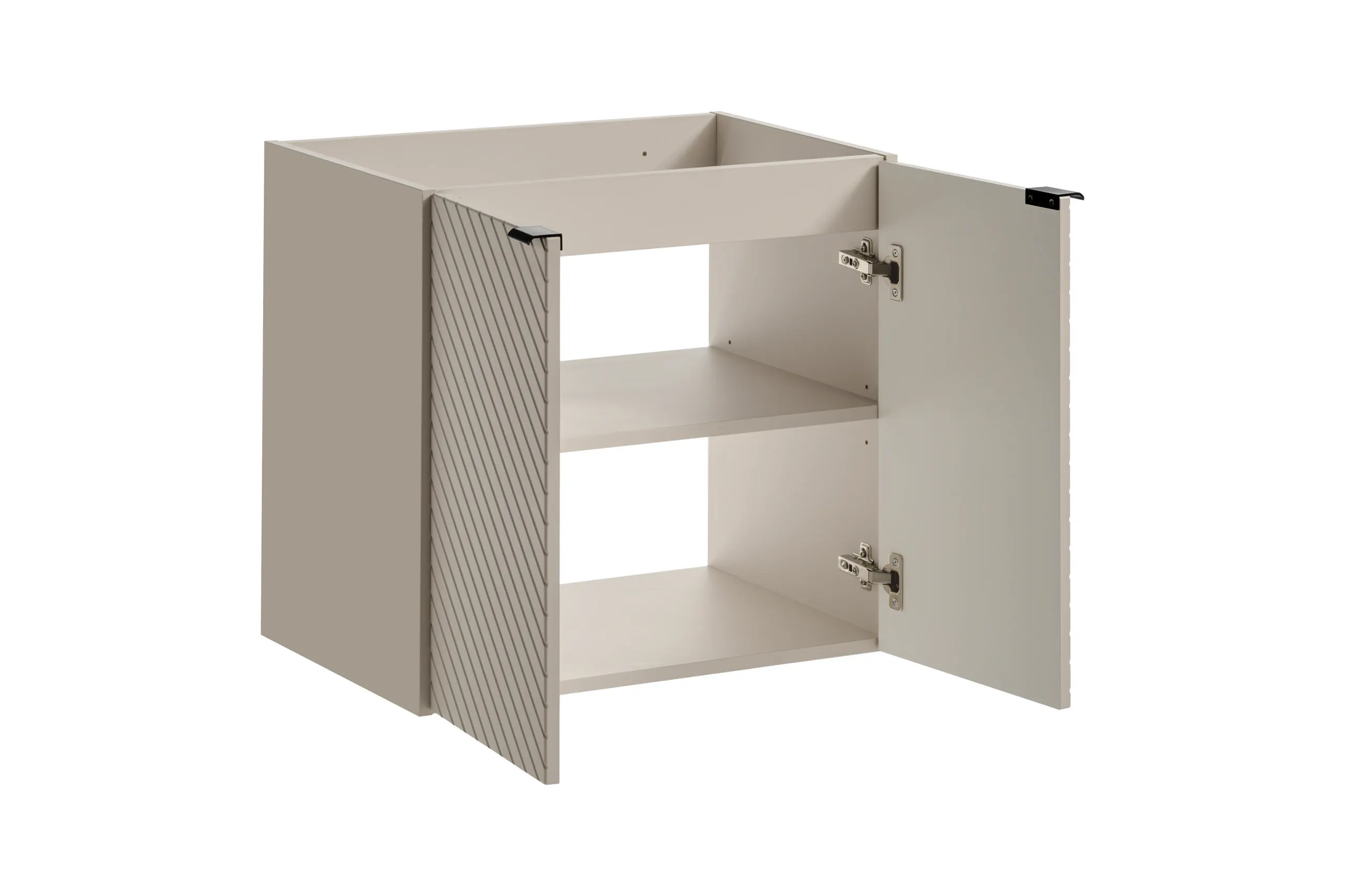 Zestaw meblowy SET-VIC Oak ( szafka 2-drzwiowa 60cm + blat ) kaszmirowy, efekt drewna - SET-VIC_B_OAK_60CM_D