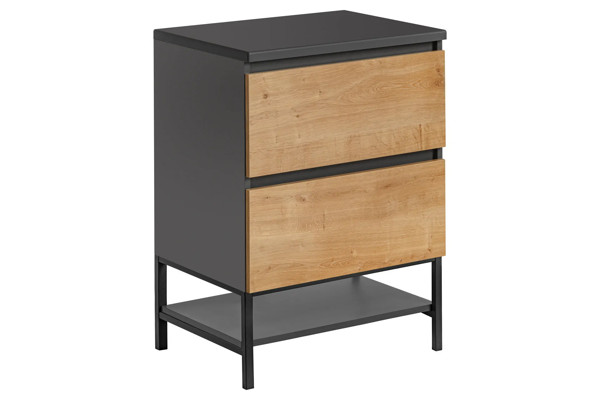 Szafka pod umywalkę z 2 szufladami MONAKO szary, dąb hamilton 60x57x46cm - MONAKO_GREY_OAK_820_-_FSC