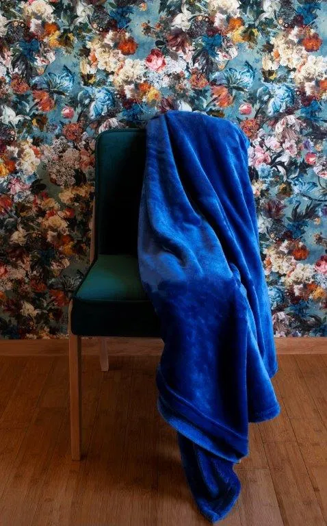 Koc pluszowy SIGLO 150X200 mikrofibra 240g/m2 granatowy - FARO_22593