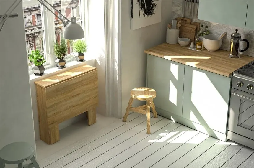 Biurko/toaletka BINGO składane dąb sonoma 78x75x70cm - TH-100-1557