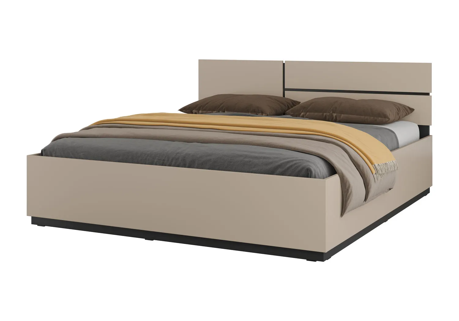 Łóżko z zagłówkiem CROSS S 32 180x200 congo czarny - 24CWMY32