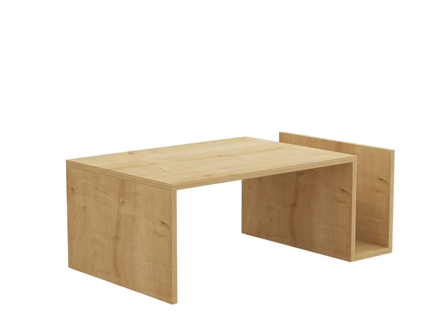 Stolik kawowy drewniany z dolną półką MEMO 87x50x32 kolor dąb sapphire