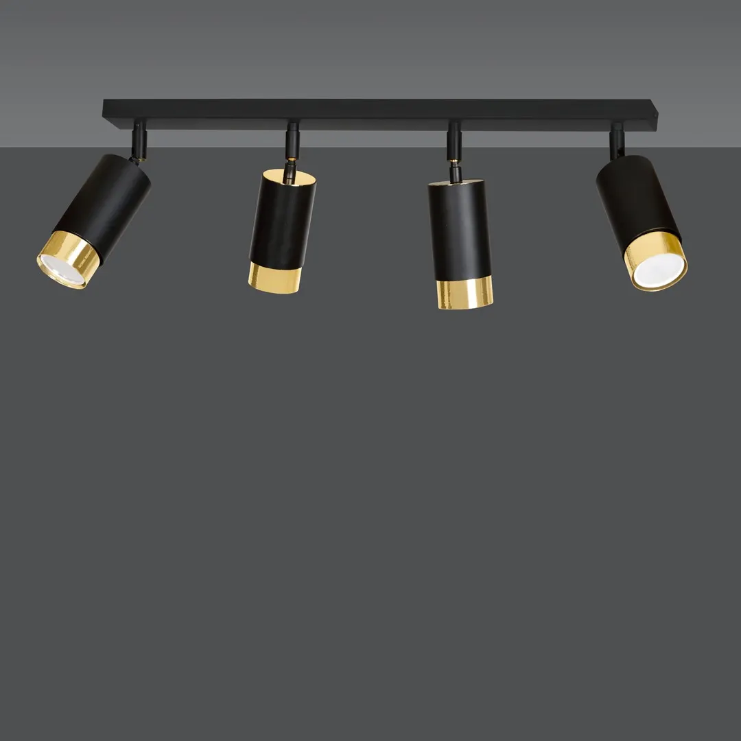 Lampa sufitowa HIRO 4 czarny złoty — zdjęcie 2