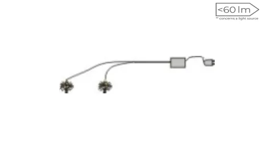 Oświetlenie do mebli Forte, 2-punktowe z wtyczką- zimne białe światło - IZ12-916