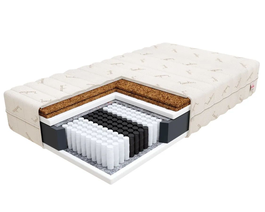 Materac multipocketowy GRADO podwójny kokos - 100x200x19