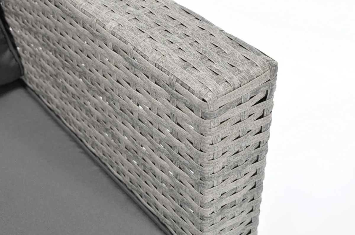 Fotel ogrodowy z poduszkami MALAGA technorattan szary - FE5906948118188