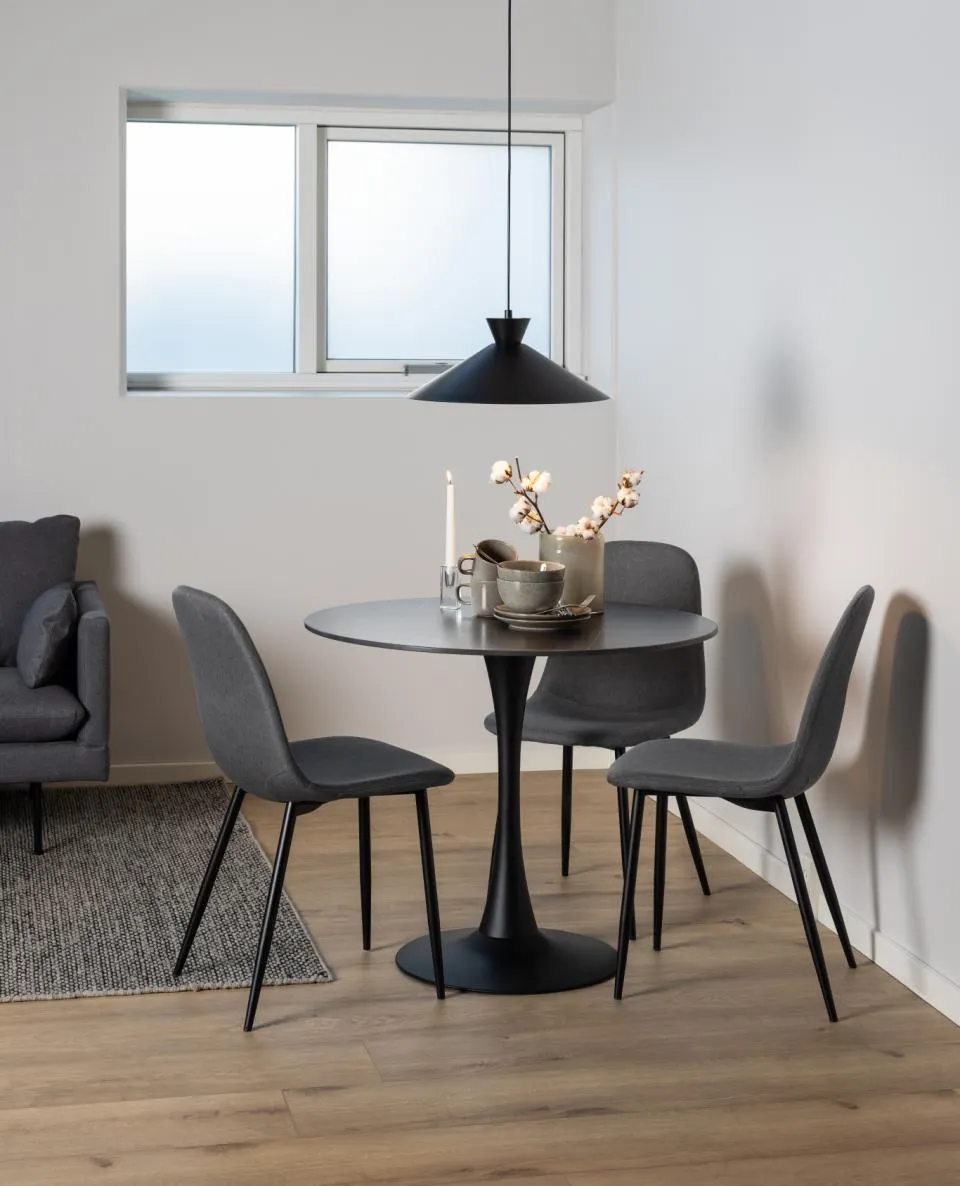 Krzesło tapicerowane Aruba Szary, Czarny ( zestaw 4 sztuk ) - 0000102088