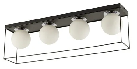 Lampa sufitowa/plafon AROMA 4 prostokąt biało-czarny Lampa sufitowa/plafon AROMA 4 prostokąt biało-czarny