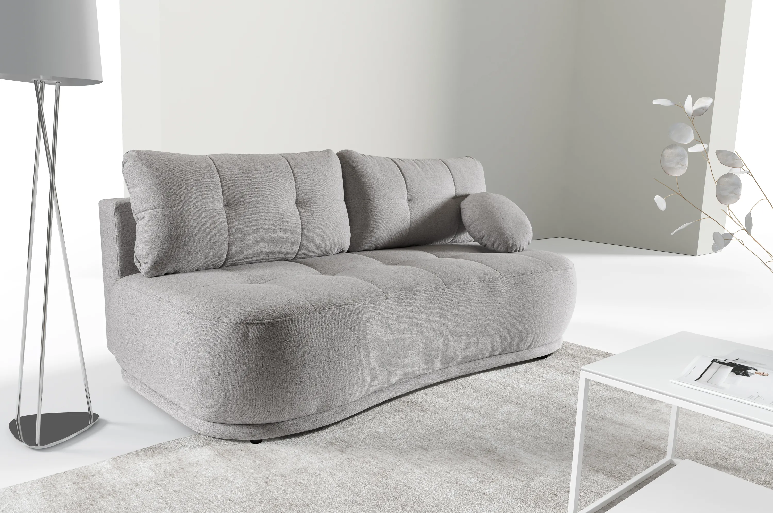 Sofa z funkcją spania Etna Neve 83 szarobeżowa — zdjęcie 8