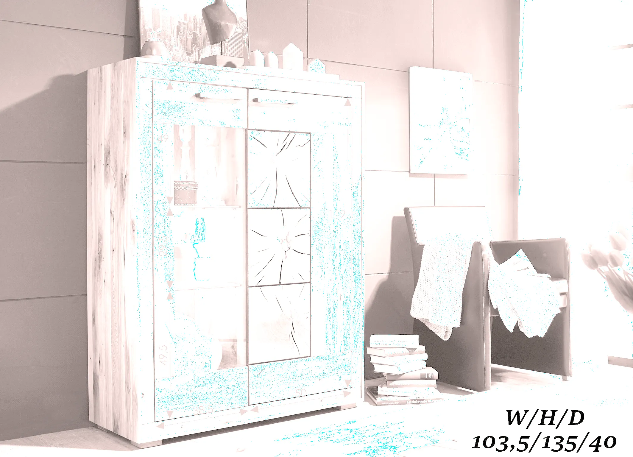 Kredens I-P Cornflower 2-drzwiowy, dąb olejowany, Prawy - GK_1033152111