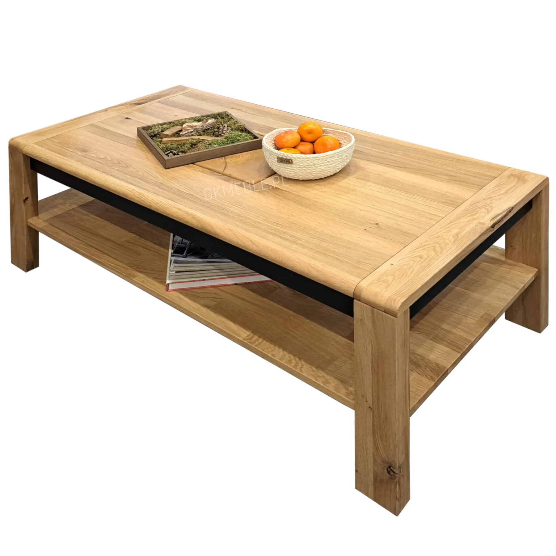 Ława kawowa dębowa MELLOW 118x45 z półką Ława kawowa dębowa MELLOW 118x45 z półką