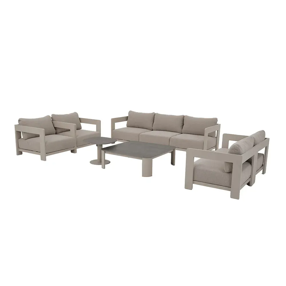Zestaw ogrodowy LUMO sofa + 2 fotele + 2 stoliki kawowe beżowy