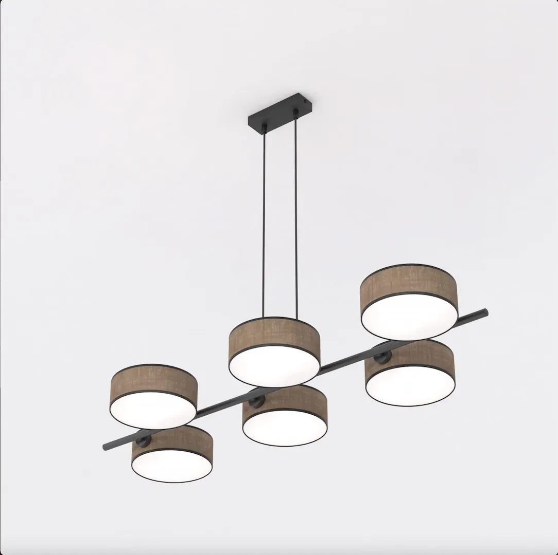 Lampa wisząca DRUMZ 6 abażur brązowy — zdjęcie 2