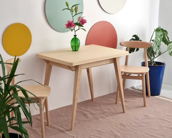 Stół drewniany rozkładany ENVELOPE 60x95-130cm jesion naturalny - NRGBTE_ASH