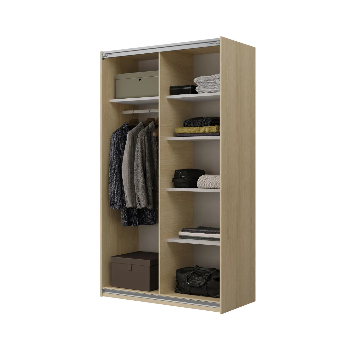 Szafa 2-drzwiowa CUBE drzwi przesuwne 120x210 dąb lindberg - 24LGOF64