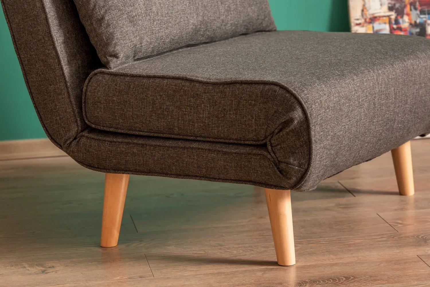 Fotel rozkładany FOLDE Single regulacja oparcia 14 poziomów- ciemnoszara - ASI_859FTN2328