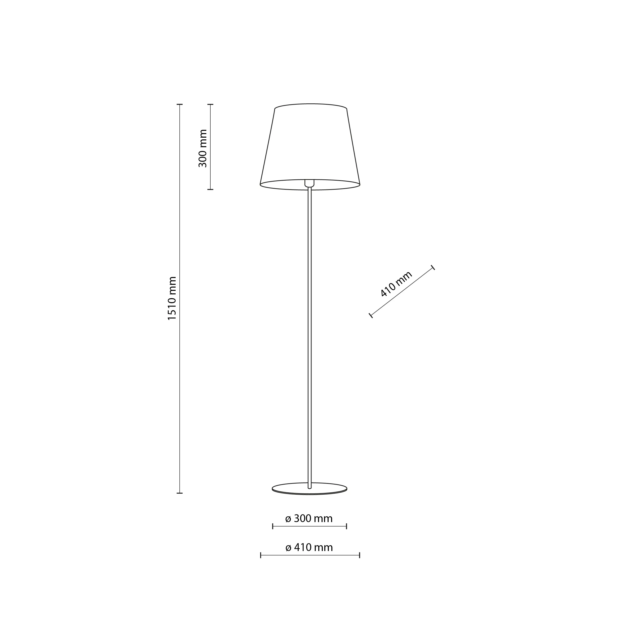 Lampa podłogowa CHICAGO czarna z brązowym abażurem 151x41cm - TK_5151