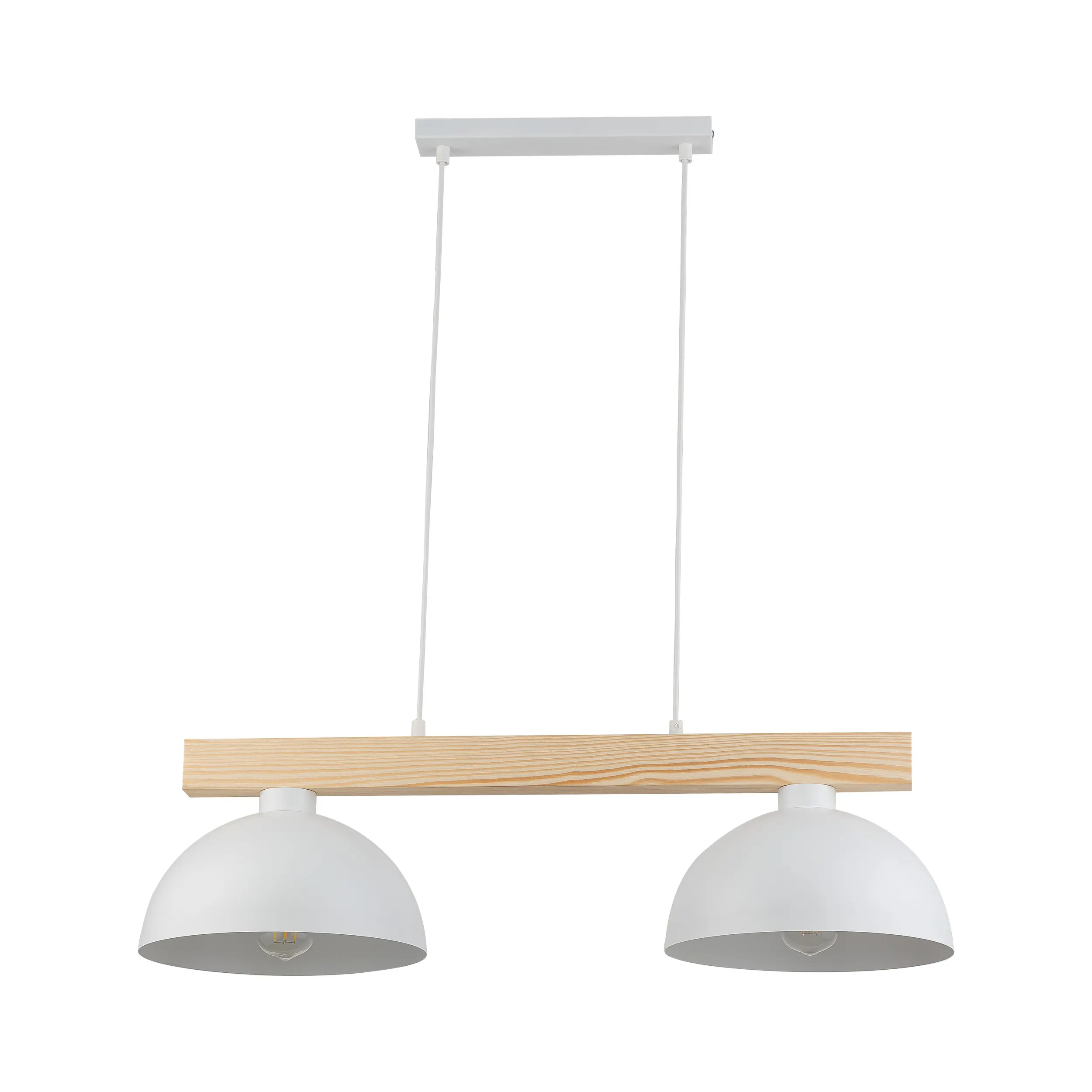Lampa wisząca OSLO biała na drewnianej listwie 120x83x33cm - TK_4713