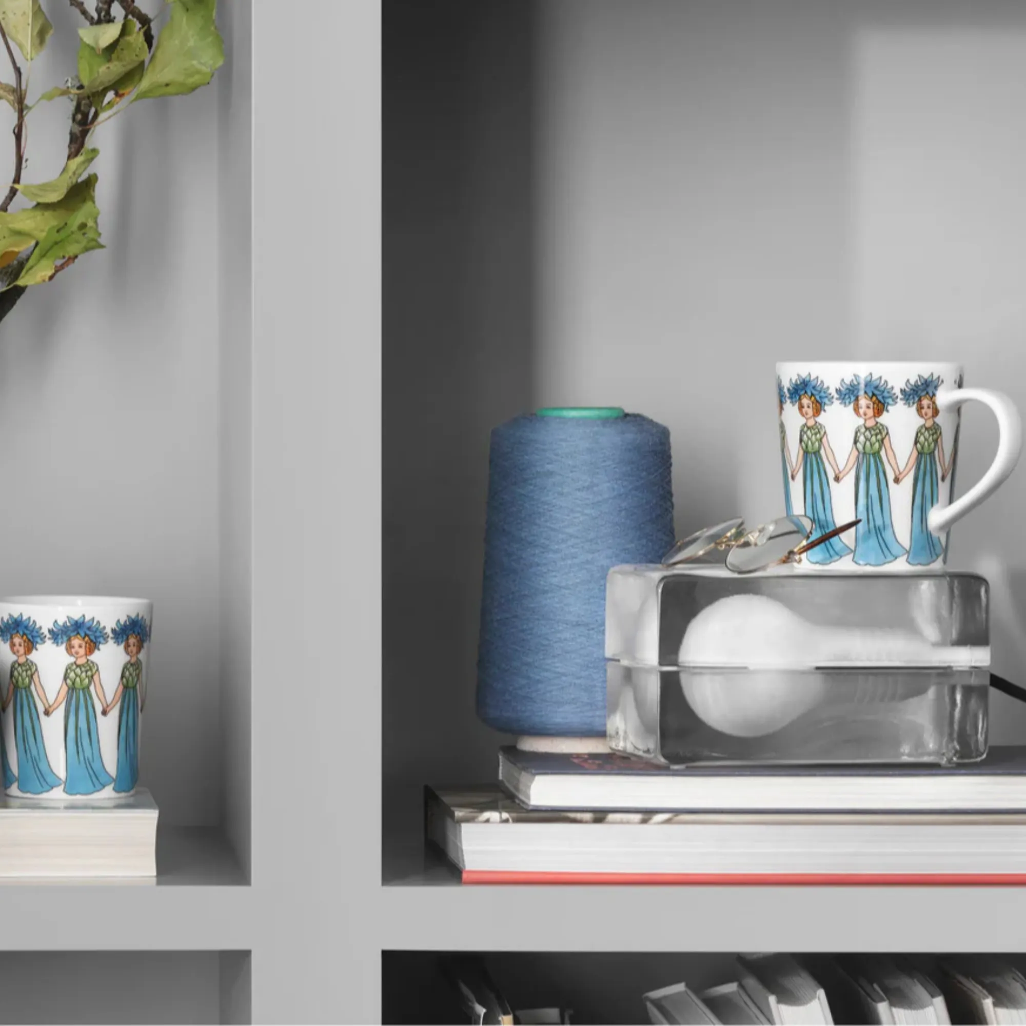 kubek, filiżanka, ceramiczny, niebieski, wzór