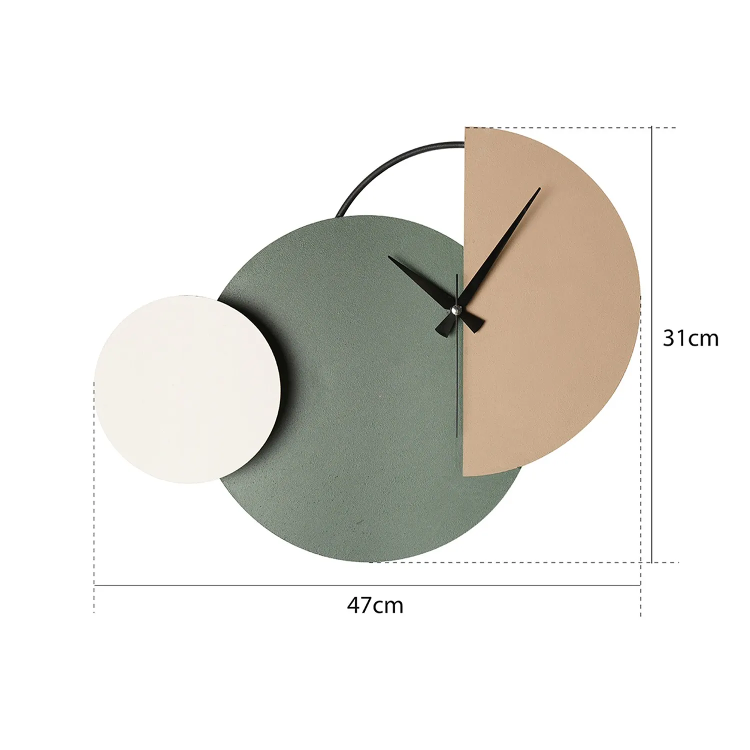 Metalowy zegar ścienny MATEEN brązowo- zielono- kremowy - ASI_902LMN1112