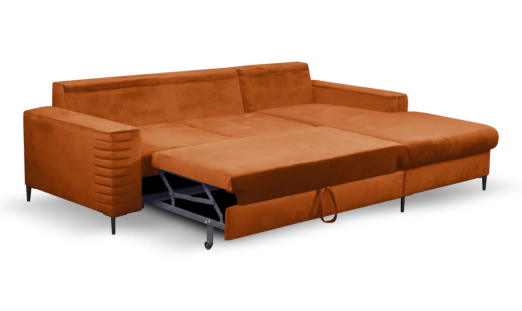 Narożnik rozkładany z pojemnikiem COLLIN VELLUTO 253 cm prawy ceglasty - COLILIN_NAR_VELLUTO33_P