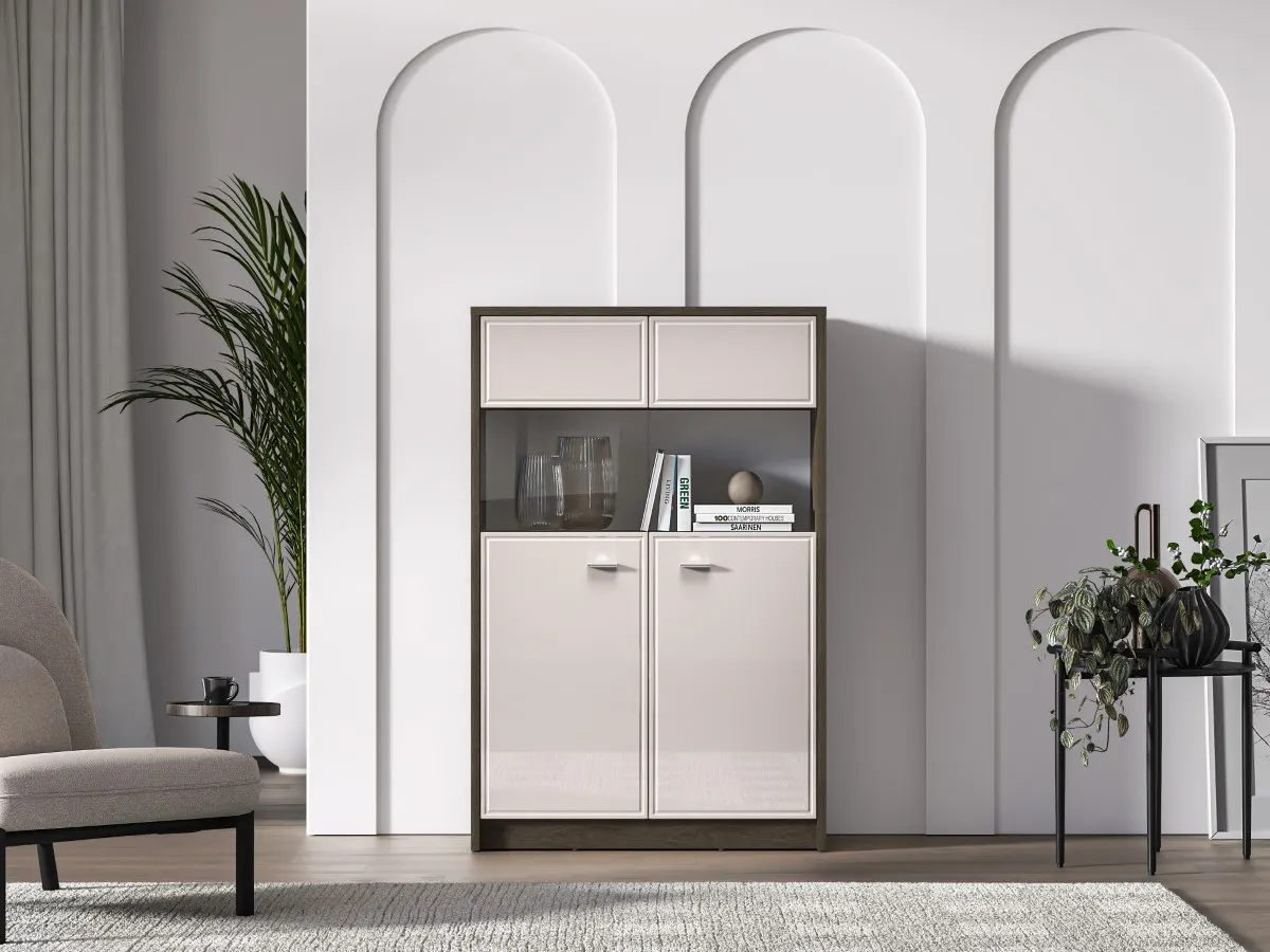 Witryna 2-drzwiowa szklana AVANTE 92x141 kaszmir dąb Windmill - 1AVAN03-001