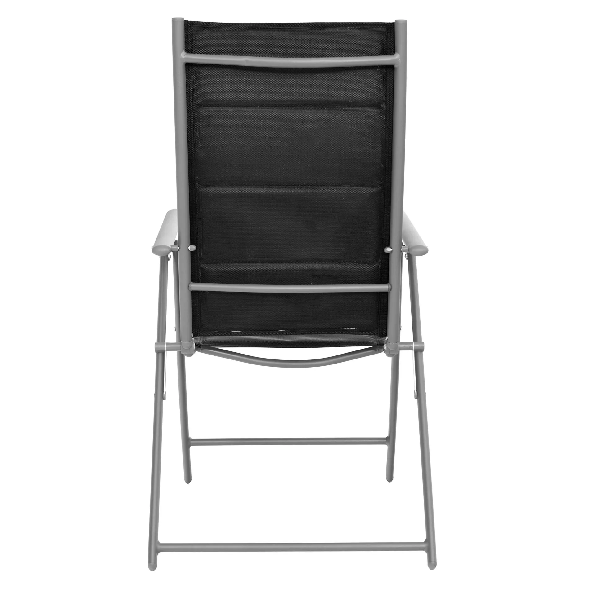 Zestaw Mebli LUXURY stół 150 cm + 6 składanych krzeseł czarno-srebrny — zdjęcie 8