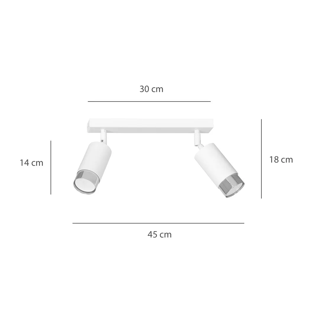 Lampa sufitowa HIRO Biały/Chrom 962/2 - 962/2