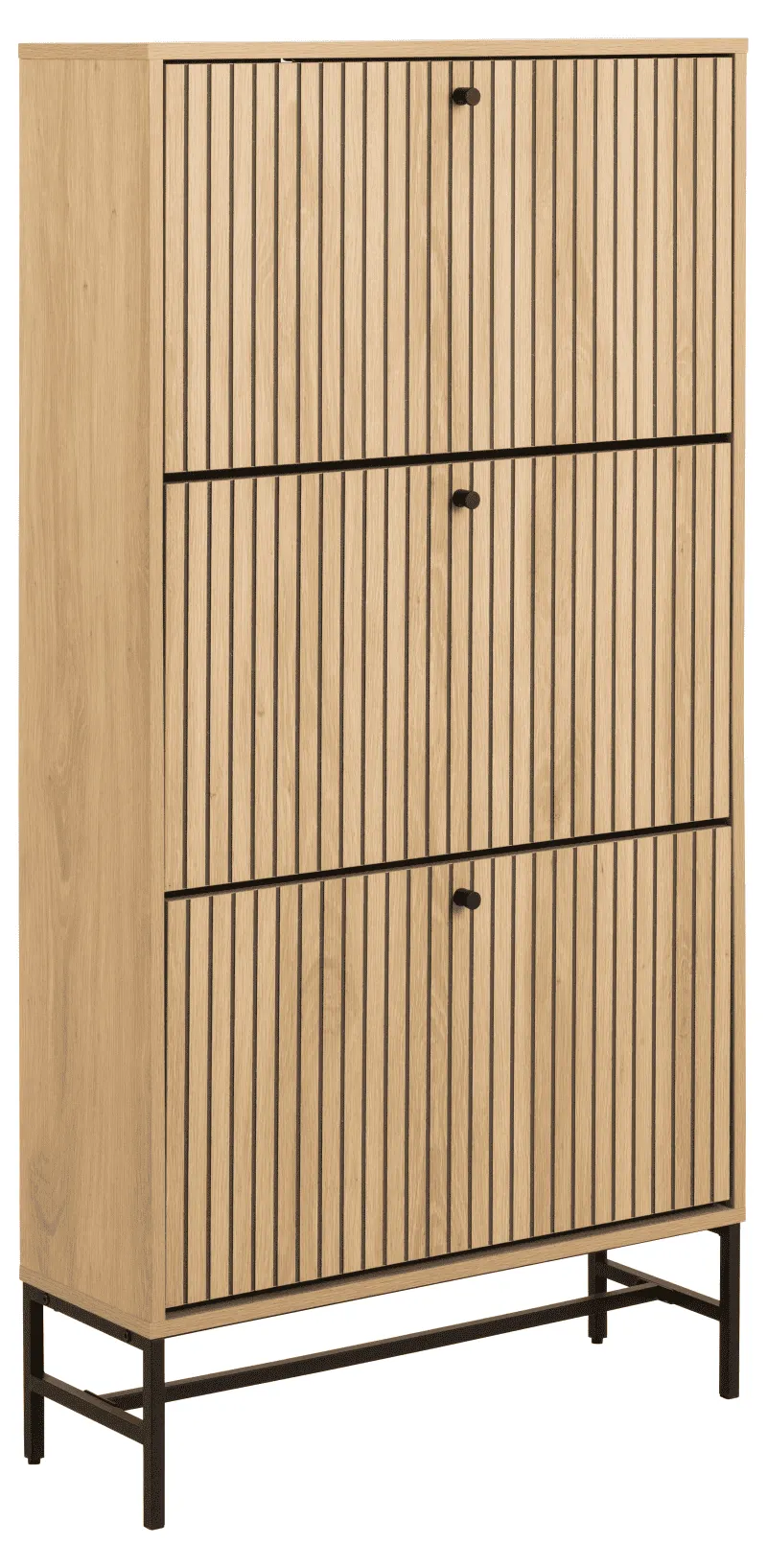 Szafka na buty 3-drzwiowa ALBANY 1 efekt drewna 72x25x140