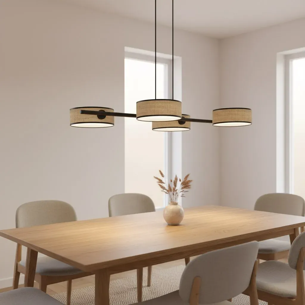 Lampa wisząca DRUMZ 4 abażur rattan — zdjęcie 5