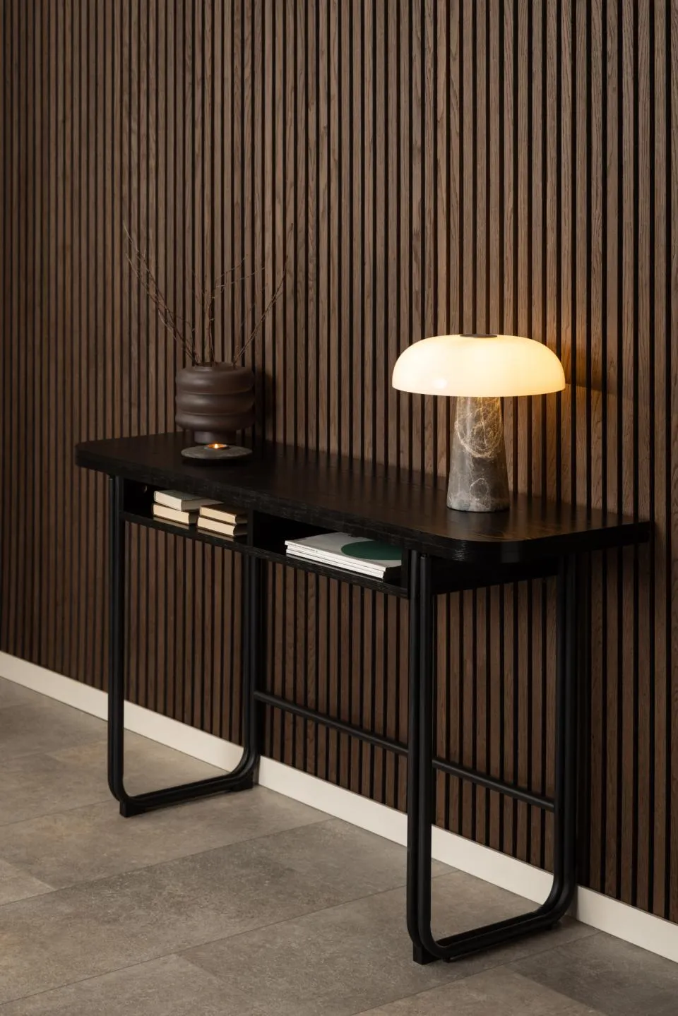 Stół składany z półkami DARLINGTON 140xSZ40(80) grafitowy - 0000104673