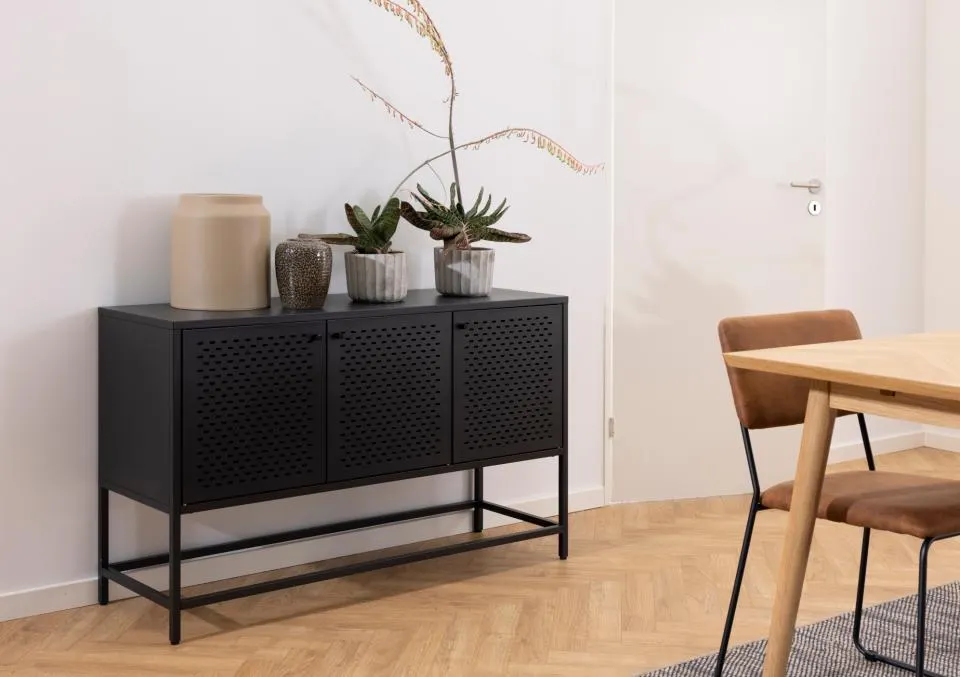 Komoda 3-drzwiowa ROMA 125x40x75 Czarny — zdjęcie 11