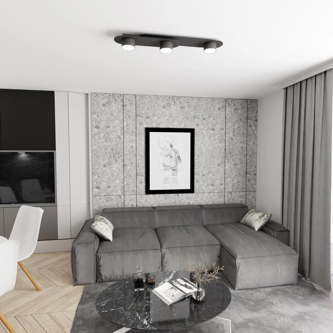 Lampa sufitowa STILO 3 BL czarna - 1449/3