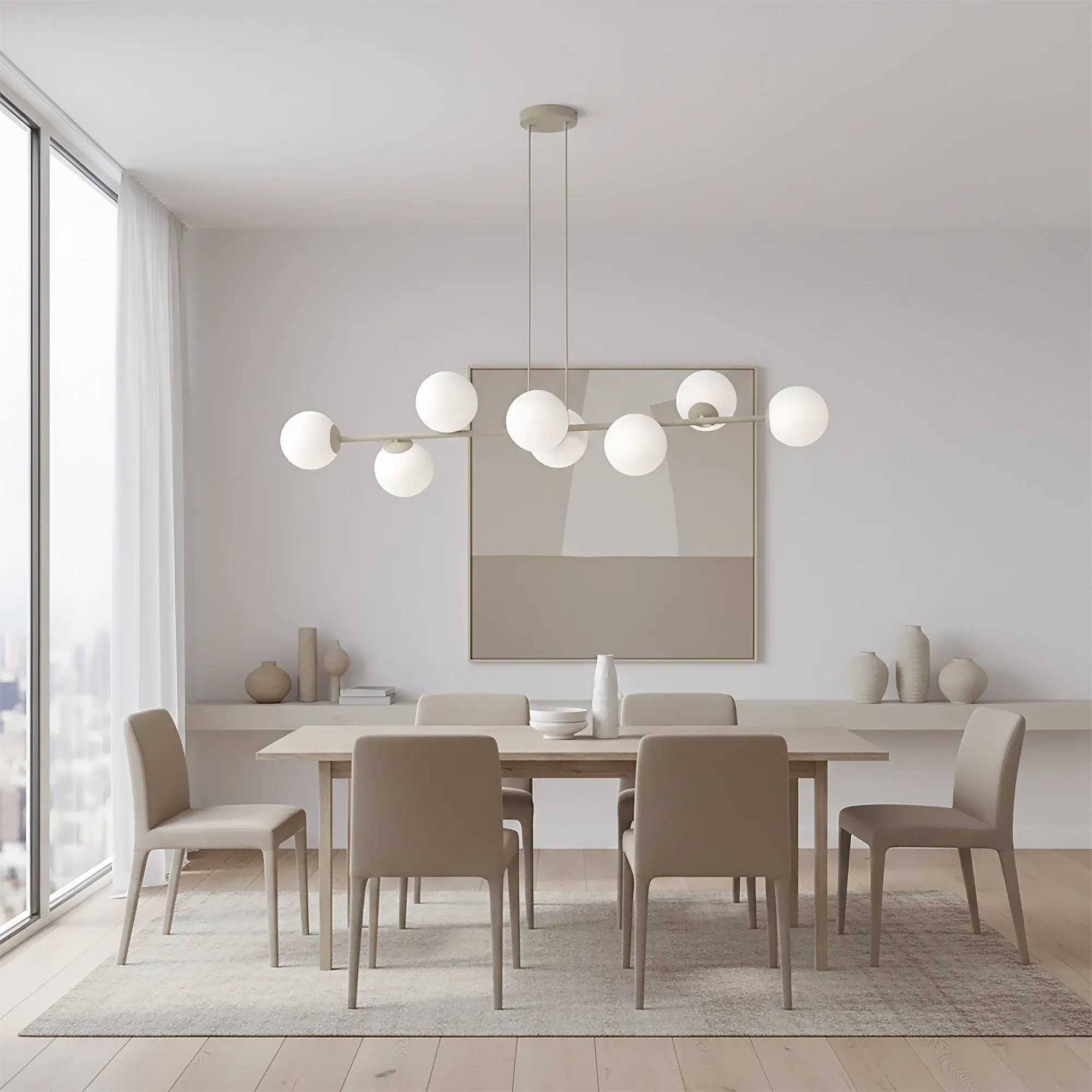 Lampa wisząca MAGNUS 8 GRAY OPAL beżowy biały - 1640/8