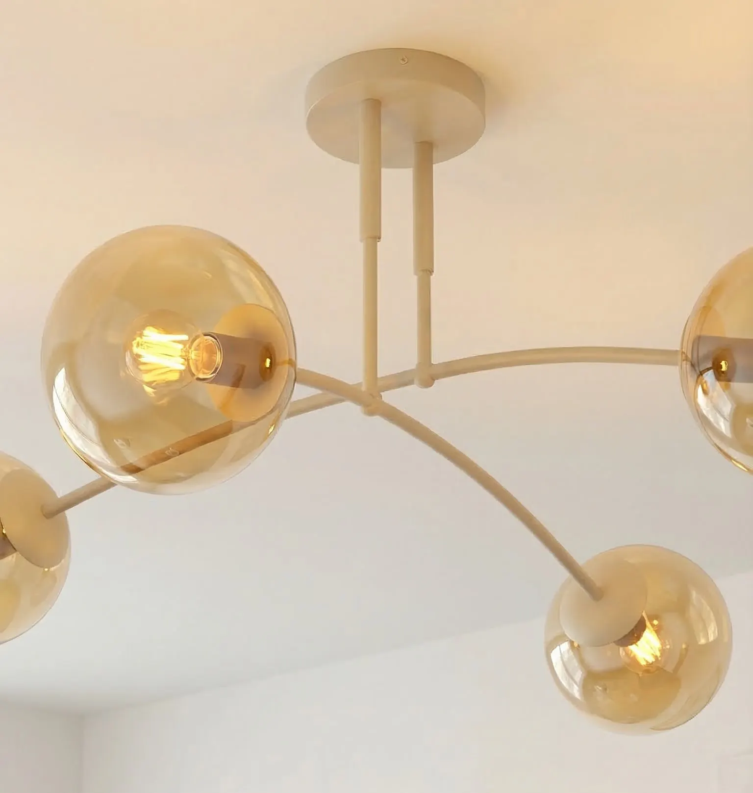 Lampa sufitowa PREGOS 4 MOKKA AMBER beżowa miodowy - 1686/4