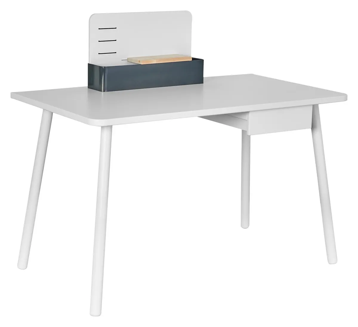 Biurko dziecięce drewniane białe KOMBI 120x67 z nadstawką i szufladą