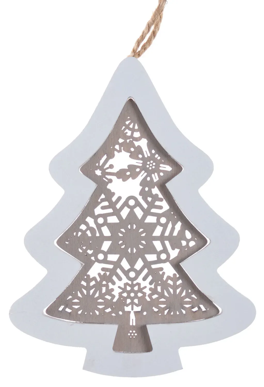Zawieszka drewniana CHOINKA biało-beżowa Zawieszka drewniana CHOINKA biało-beżowa