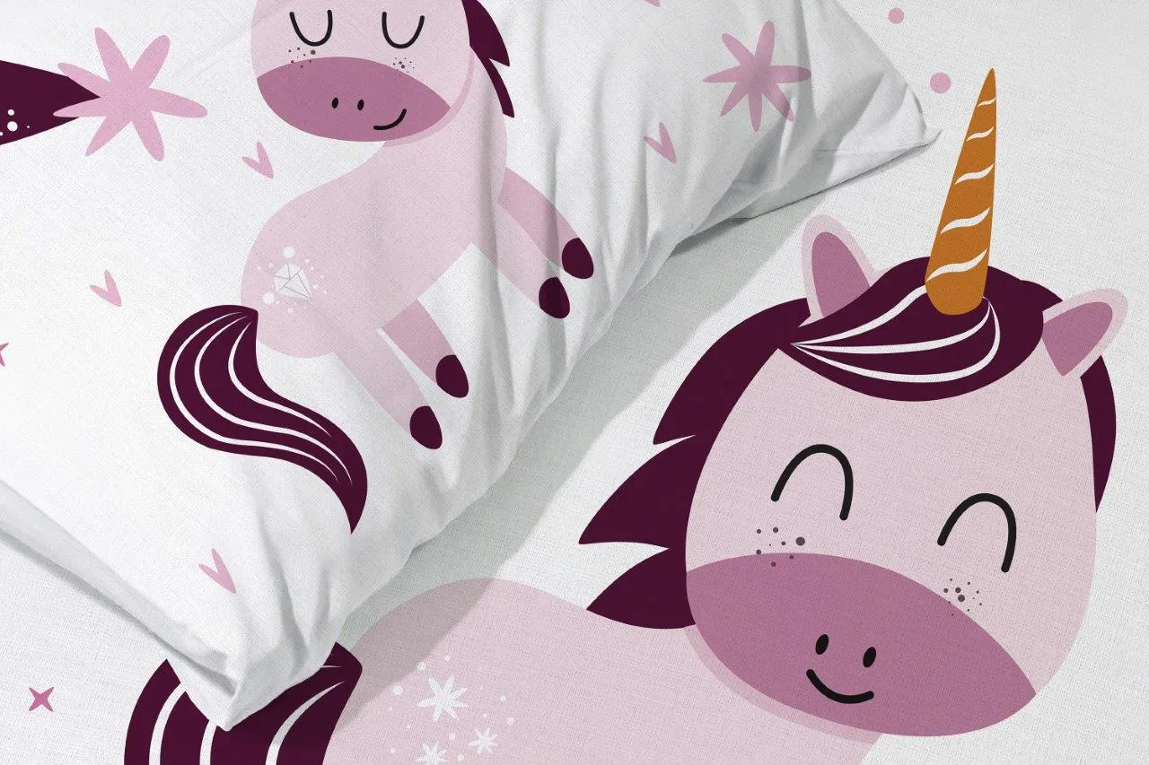 Pościel komplet dla dzieci PRZYTULAKI 018 bawełna 100X135+40X60 MAGIC UNICORN wielokolorowy - FARO_30434
