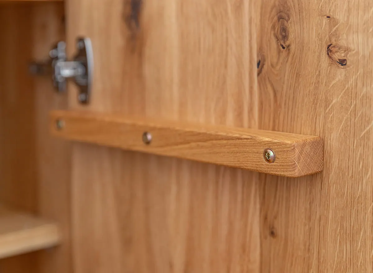 Komoda TV dębowa COLLODI olejowana szeroka 4-drzwiowa 185 cm - dąb olejowany - ZICOL07