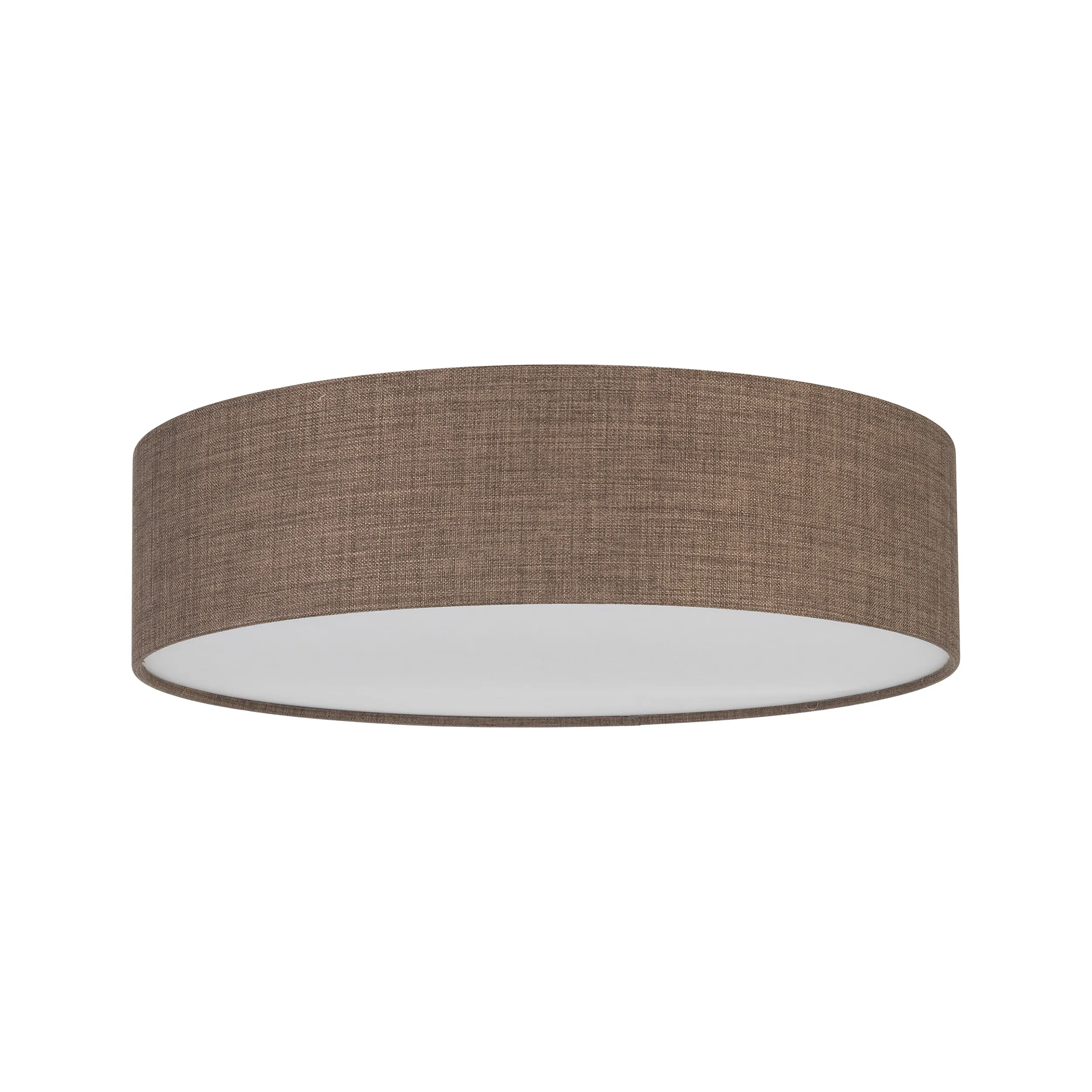 Lampa sufitowa EARTH brązowa z tkaniny z białym kloszem 60x17cm